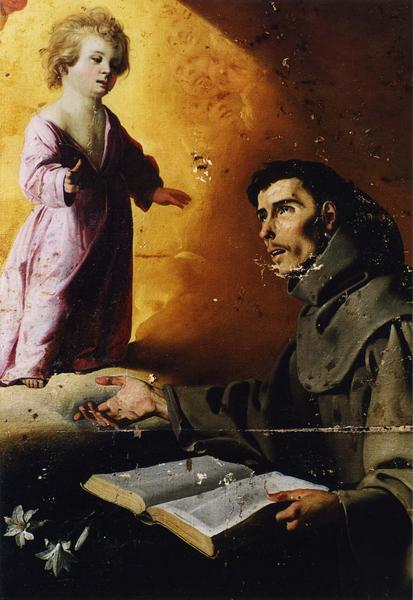 tableau : l'Enfant Jésus apparaissant à saint Antoine de Padoue