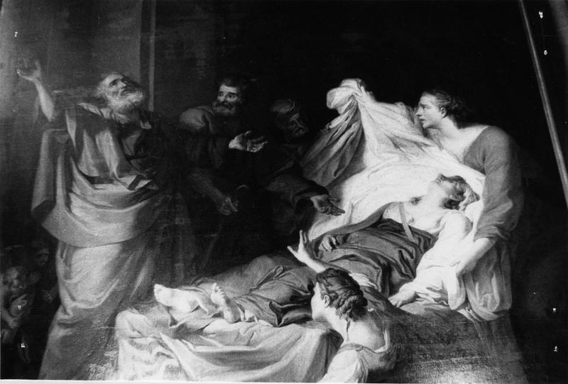 tableau : saint Pierre ressuscitant Tabitha - © Ministère de la Culture (France), Médiathèque du patrimoine et de la photographie (objets mobiliers), tous droits réservés