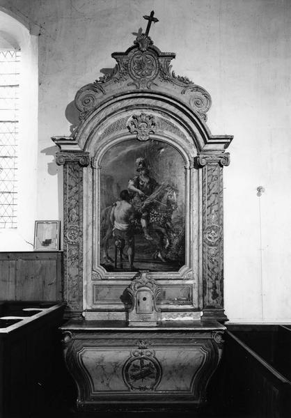 retable latéral sud et sa toile : La Charité de saint Martin
