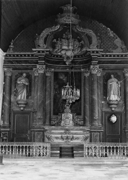 statue (2) : saint Mathieu, saint Louis, tableau : La Pentecôte