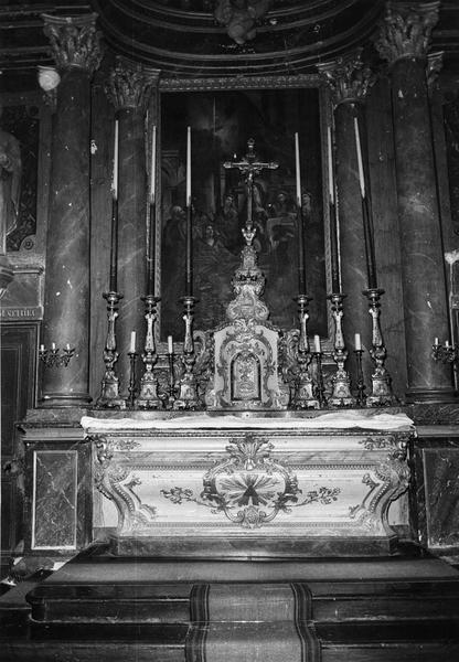 Autel (maître-autel) : la Pentecôte, saint Mathieu, saint Louis