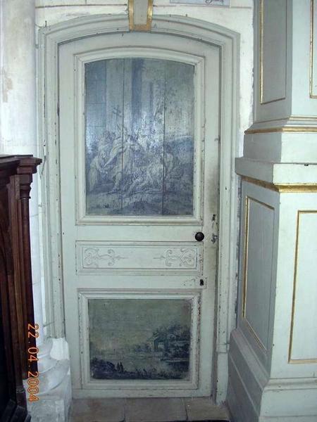 les 2 portes peintes de la sacristie, porte sud.