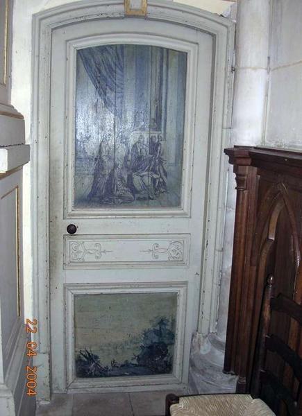 les 2 portes peintes de la sacristie, porte nord.