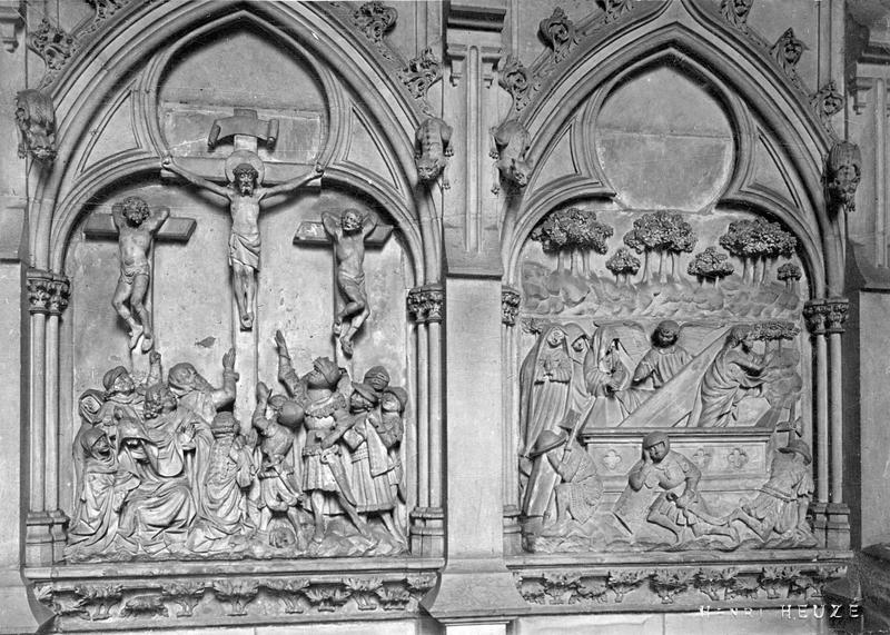 bas-reliefs : la Crucifixion, la Résurrection, vue générale