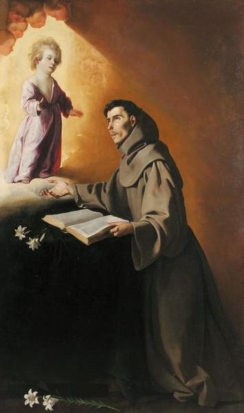 tableau : l'Enfant Jésus apparaissant à saint Antoine de Padoue