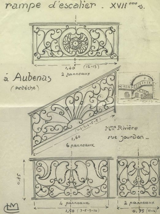 rampe de l’escalier d’honneur, détails