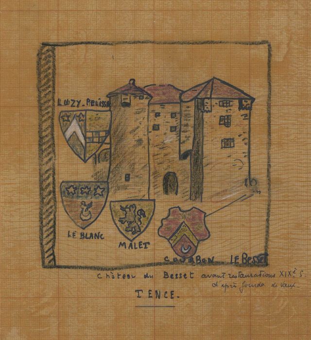 château du Besset : dessin, vue générale