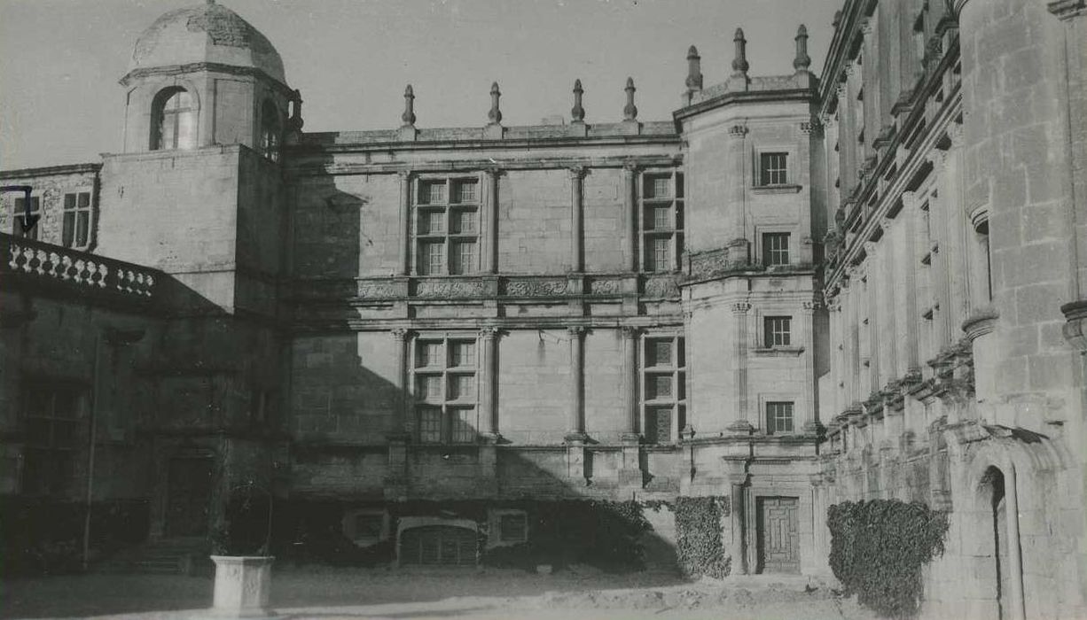 Château : Aile François 1er, façade ouest, vue partielle