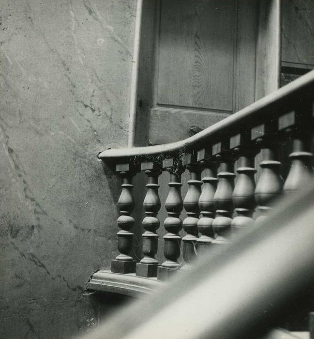 Château des Rioux : Escalier monumental, vue partielle de la balustrade