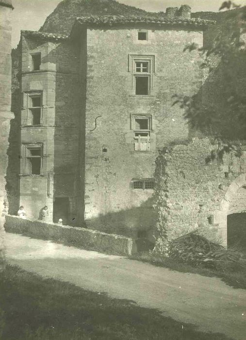 Donjon de Lastic : Façade ouest, vue générale