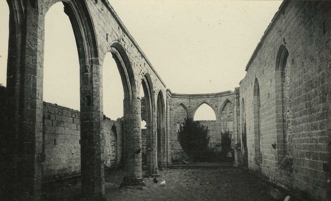 Ruines de l'église de Kérity, ou église Sainte-Thumette : Nef, vue générale