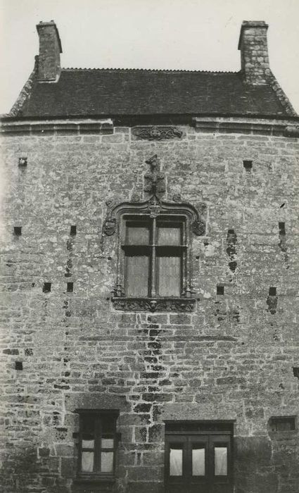 Restes du château de la Sauldraye : Logis, vue générale de la façade