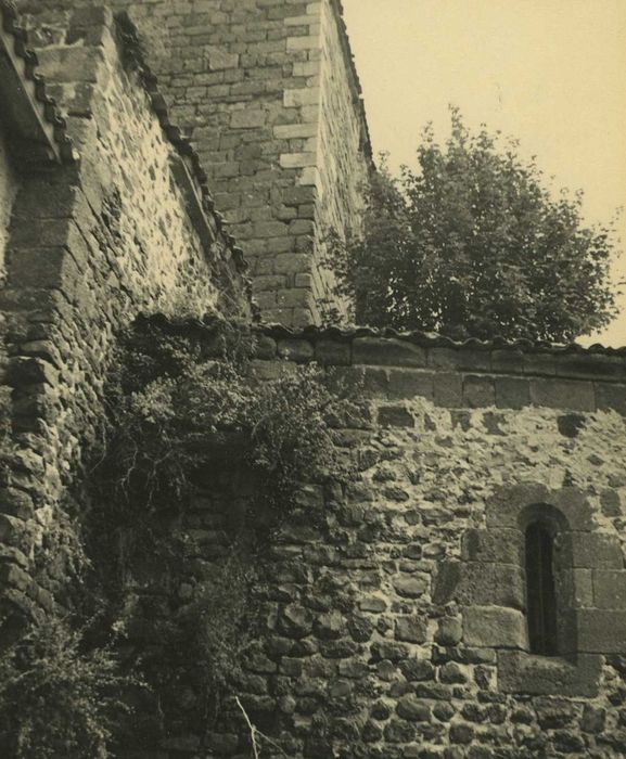 Ancienne abbaye de Doue : Eglise abbatiale, transept sud et sacristie, vue partielle
