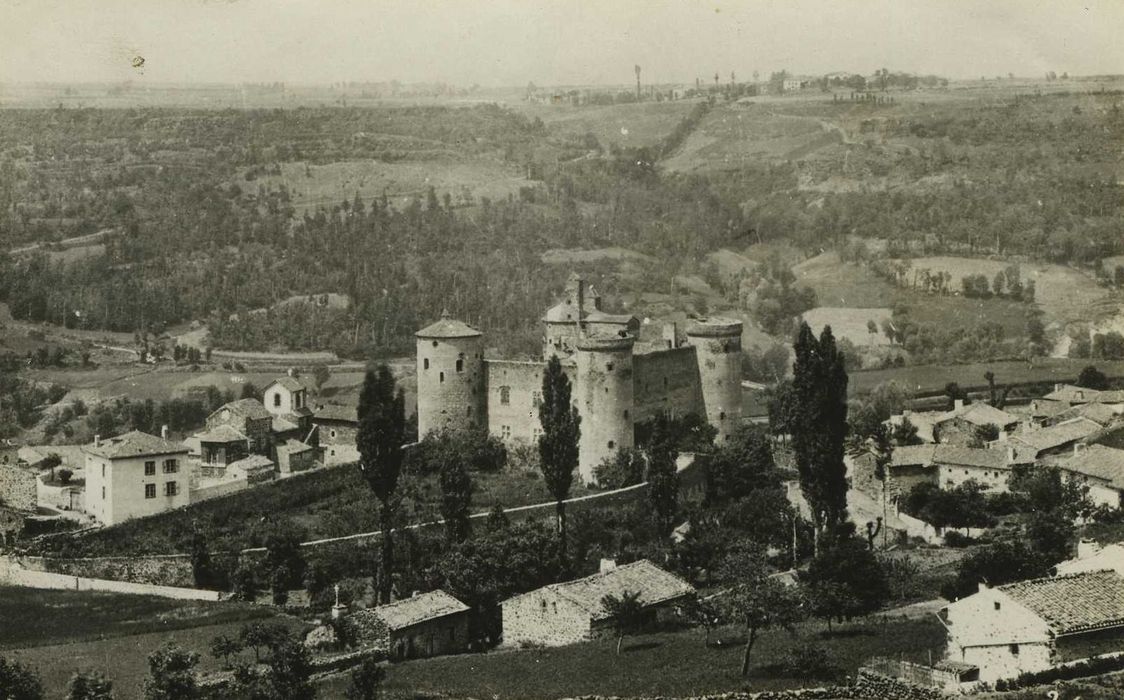 Château et son enceinte : Vue générale du château dans son environnement