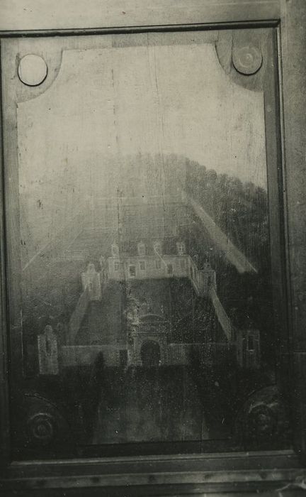 Château du Paradis : Détail d’une boiserie peinte provenant de l’Hôtel de Joyeuse