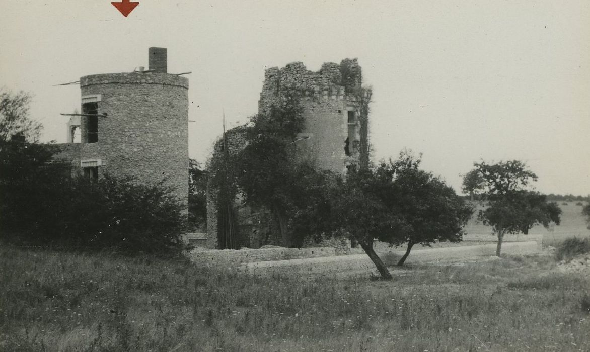 Ruines du château de Fontenay-Isoré : Tours nord, vue générale