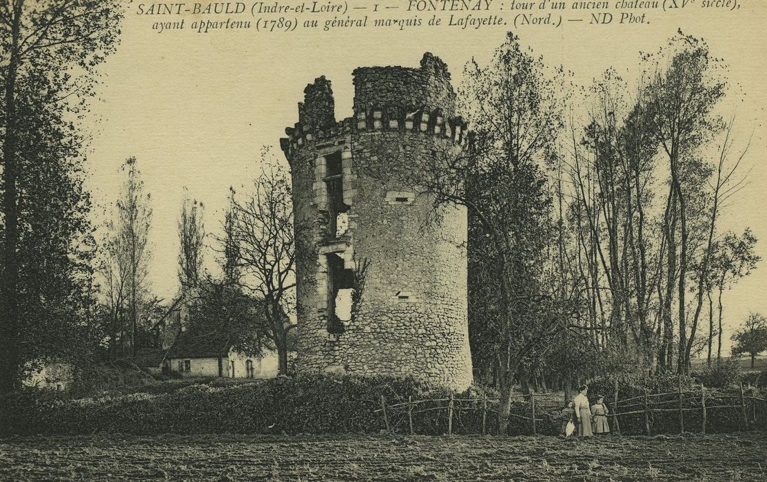 Ruines du château de Fontenay-Isoré : Tour nord-ouest, vue générale