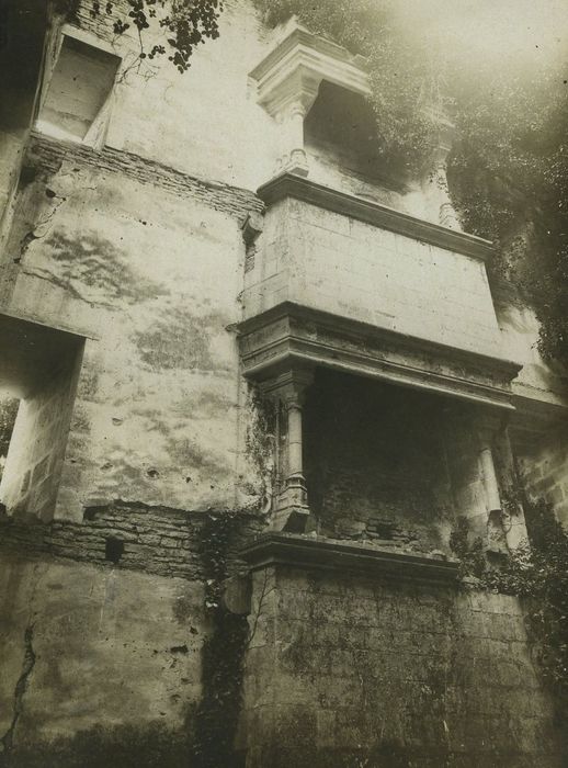 Château de Rochefort (vestiges) : Vue partielle des ruines, cheminées monumentales, vue générale