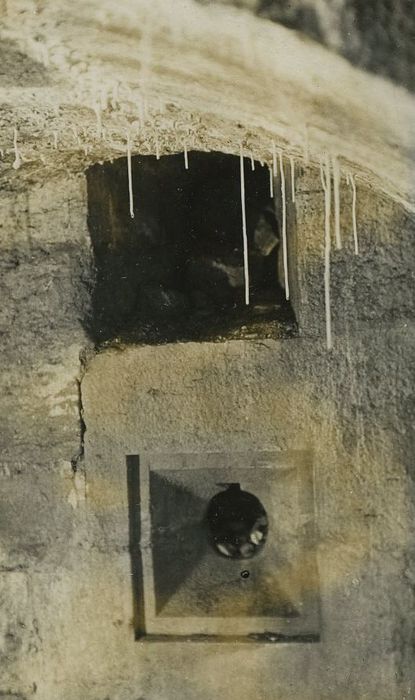 Château fortifié (vestiges de l'ancien) : Souterrain, détail d’une couleuvrine