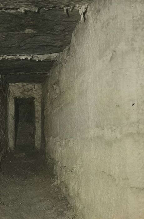 Château fortifié (vestiges de l'ancien) : Souterrain, détail d’une meurtière