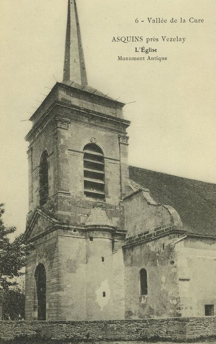 Eglise paroissiale : Clocher, élévations sud et ouest, vue générale