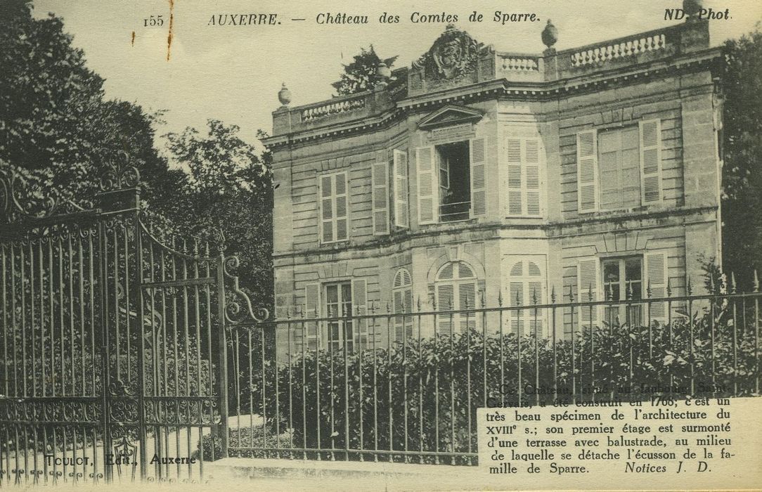 Château de Sparre : Façade sud, vue générale