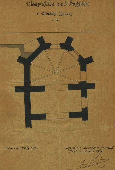 Hospice : Plan de la chapelle, vue générale