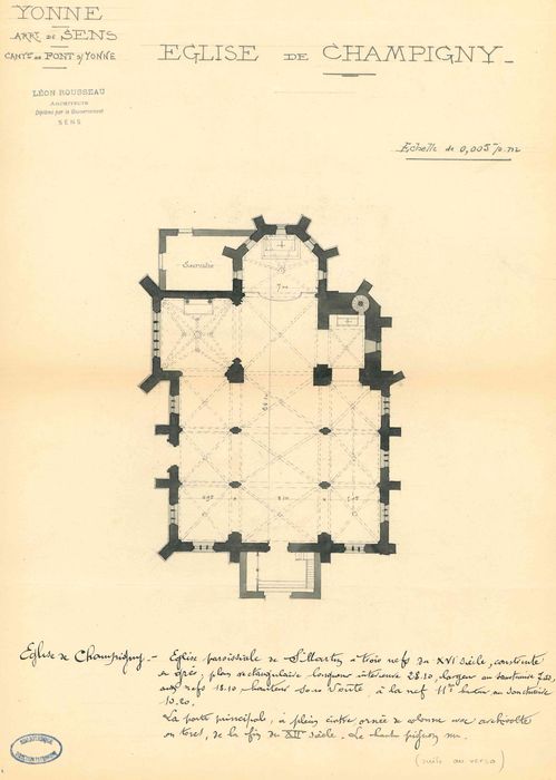 Eglise paroissiale : Plan, vue générale