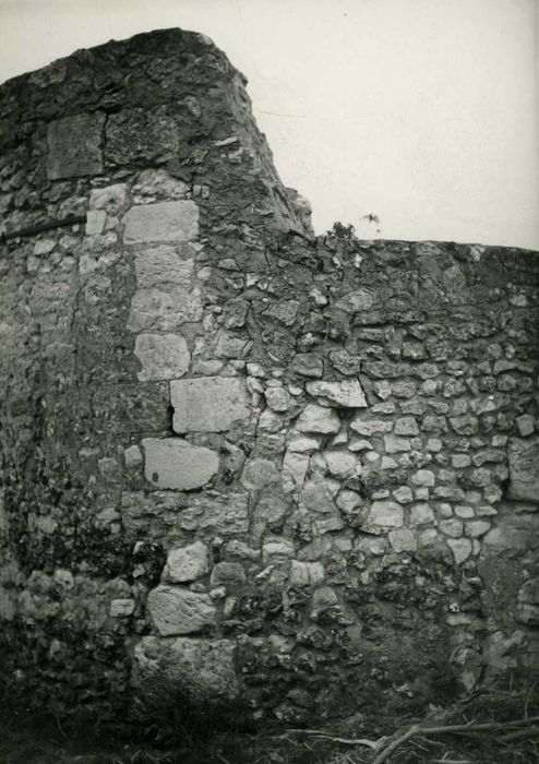 détail de la maçonnerie d’une des tours ruinées