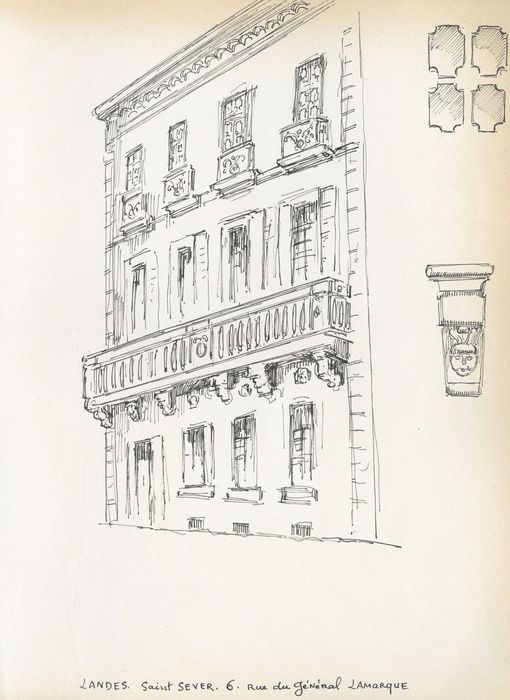 façade sur rue (dessin : encre sur papier)