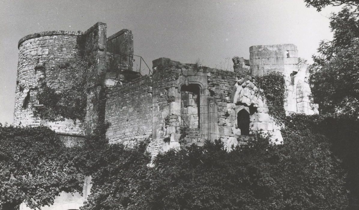 aile nord, vue partielle des ruines