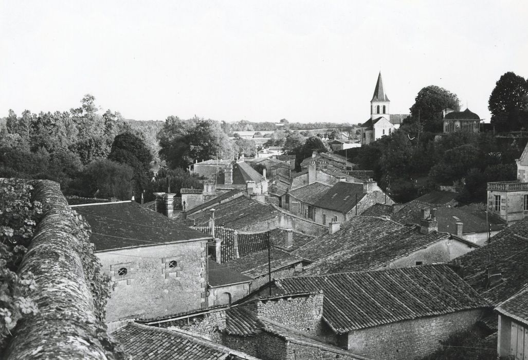 vue partielle de l’église dans son environnement depuis la terrasse du château