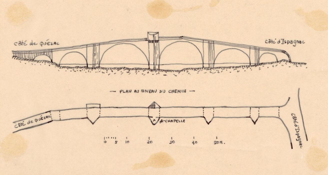 plan, élévation (dessin : encre sur calque)