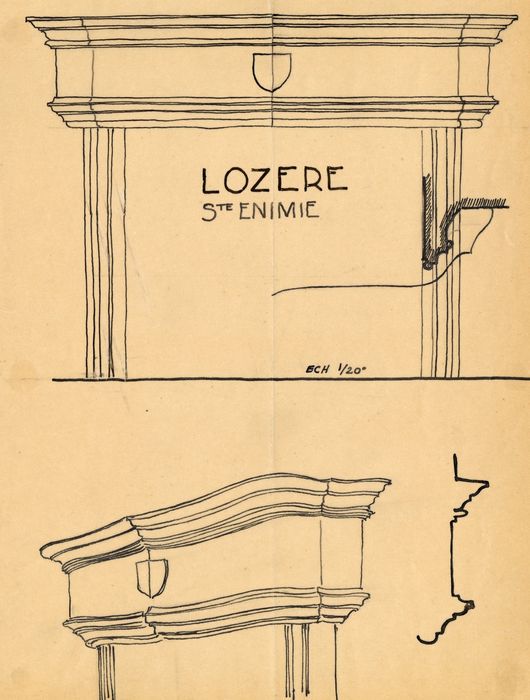 cheminée monumentale (dessin : encre sur calque)