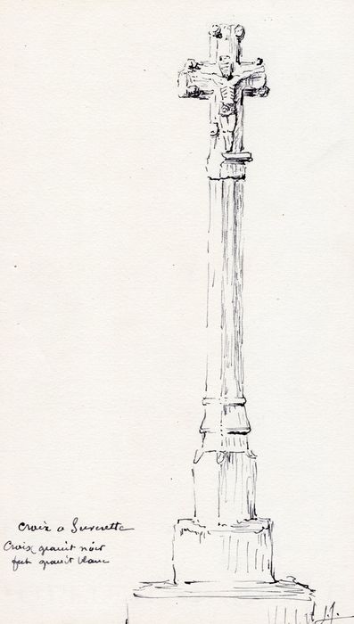 vue générale de la croix (dessin : encre sur papier)