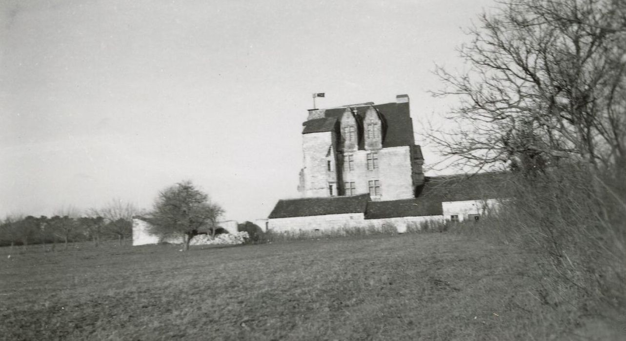 vue générale du château dans son environnement depuis le Sud-Ouest