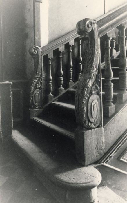 escalier secondaire, détail du départ de la rampe