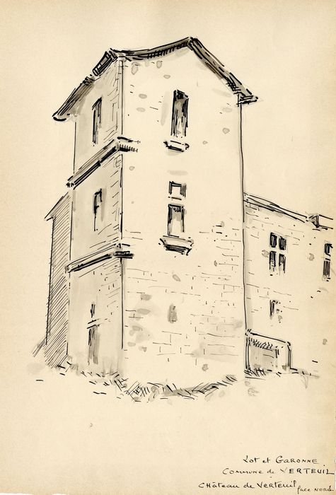 façade sud-est (dessin : encre sur papier)