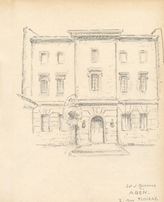 façade antérieure (dessin : crayon sur papier)