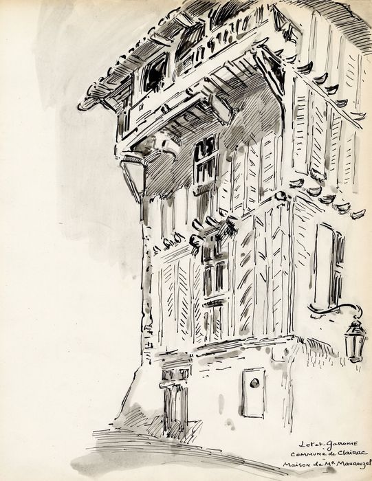 façade sur rue (dessin encre sur papier)