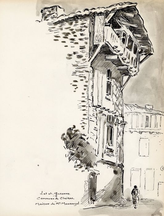 façade sur rue (dessin encre sur papier)