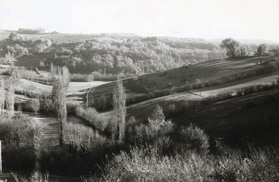 vue générale de la campagne environnante en direction du Sud