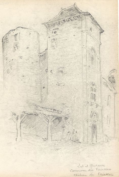 façade ouest (dessin : crayon sur papier)