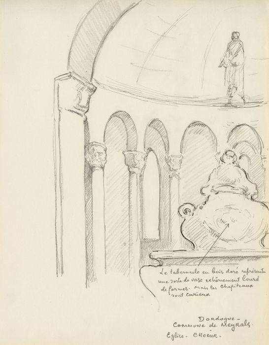 choeur, vue partielle (dessin : crayon sur papier)