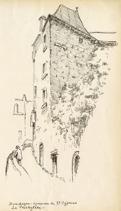 façade sur rue (dessin : encre sur papier)