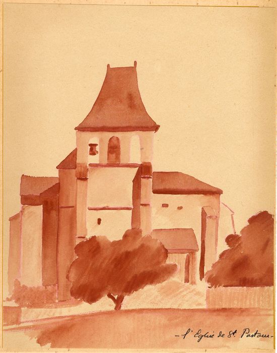 façade latérale sud (dessin : aquarelle sur papier)