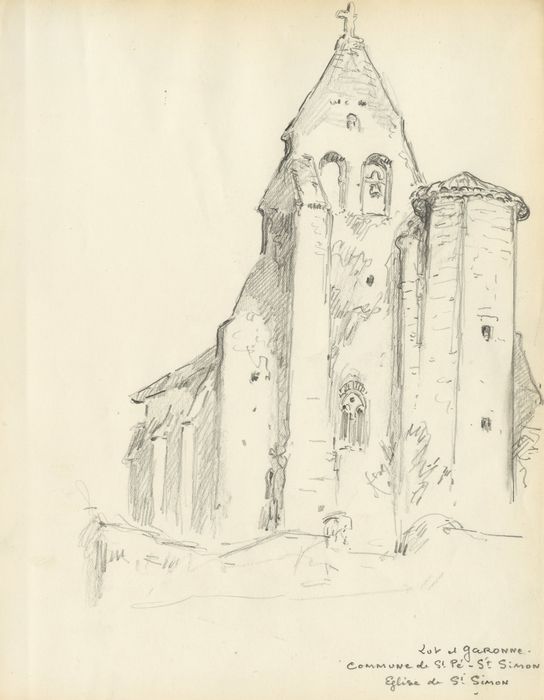 façade ouest (dessin : crayon sur papier)