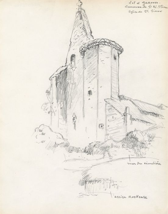 façade ouest (dessin : crayon sur papier)