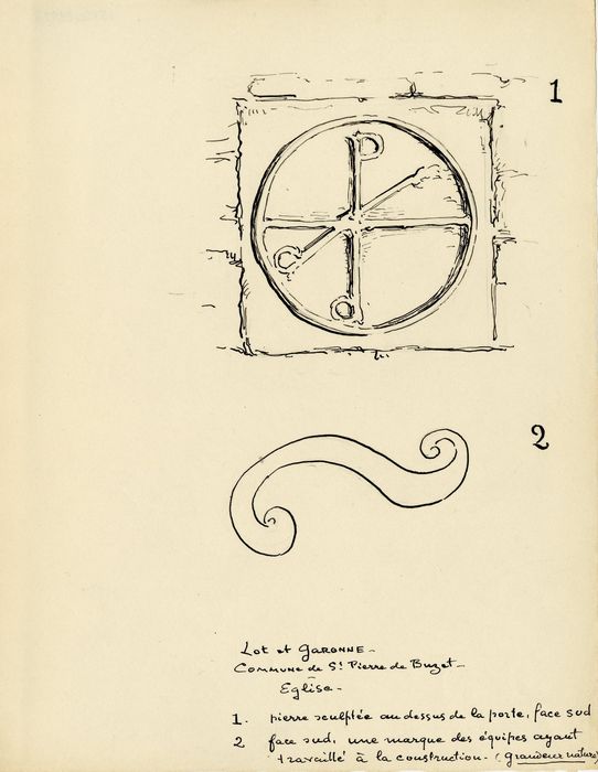 abside du choeur, vue partielle (dessin : crayon sur papier)