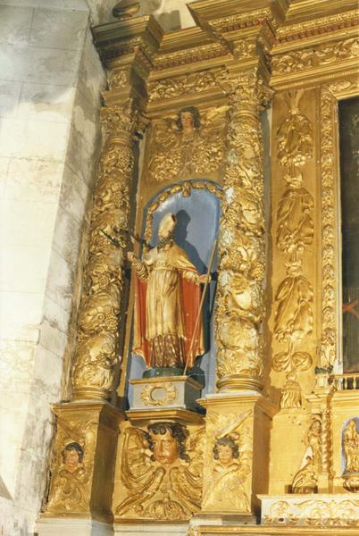 retable, tabernacle du maître-autel, statue : saint Evéque